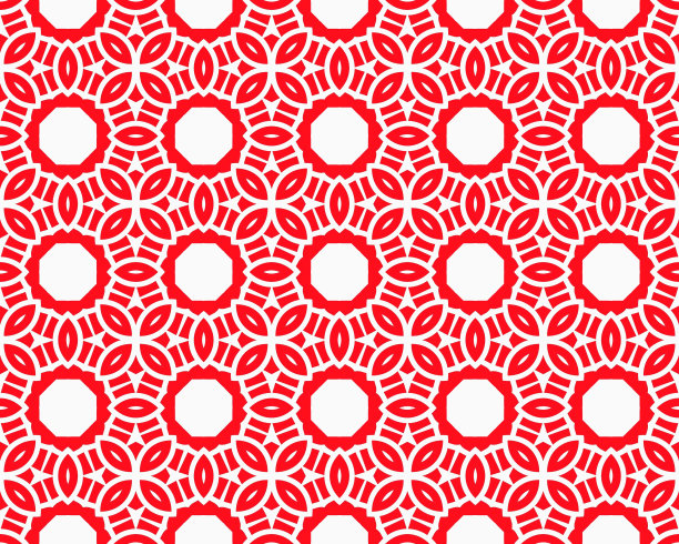 红色无缝重复图案平面风格装饰几何方形设计与主题BG图片下载