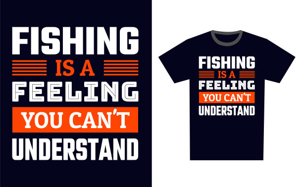 钓鱼T恤设计模板矢量图片下载