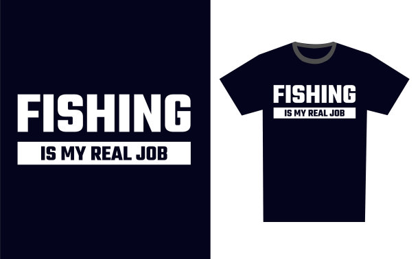 钓鱼T恤设计模板矢量图片下载