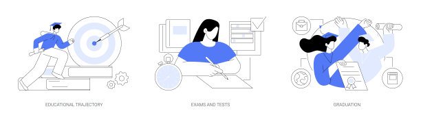 获得学位抽象概念矢量插图。图片下载