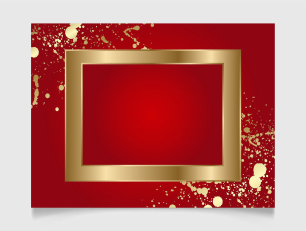 金色闪闪发光的空白圣诞框架图片下载