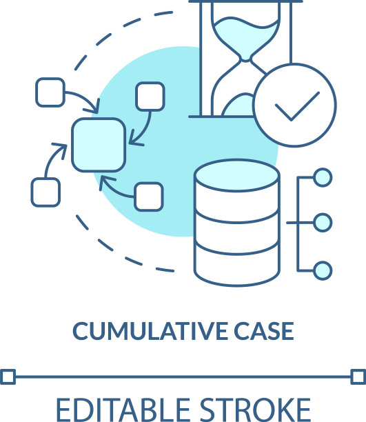 累积案例绿松石概念图标图片下载