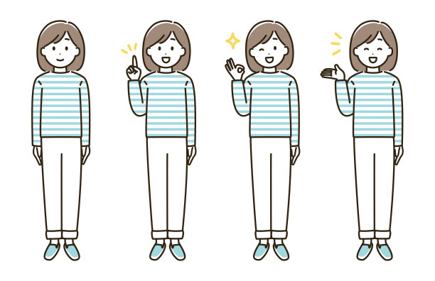 女性面部表情变化插图套装(无肤色版本)图片下载