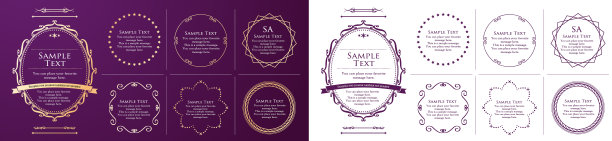 圣诞主题框架设计套装。华丽优雅的设计材料图片下载