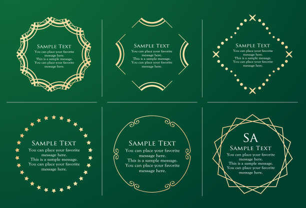 圣诞主题框架设计套装。华丽优雅的设计材料图片下载