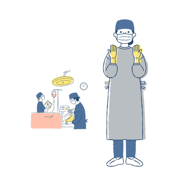 手术现场，穿着手术服的外科医生图片下载