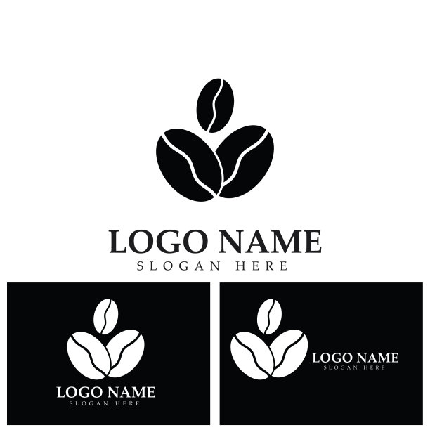 传统的咖啡豆图标模板图片下载