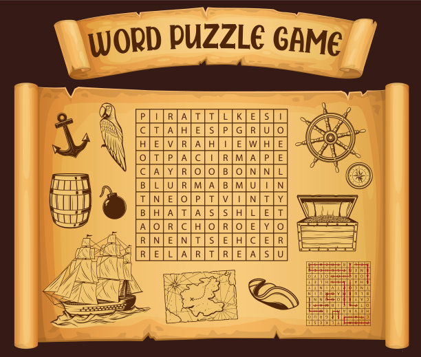 盗版和海盗地图文字搜索益智游戏图片下载