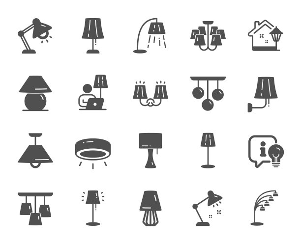 灯具图标聚光灯led台灯和地板图片下载