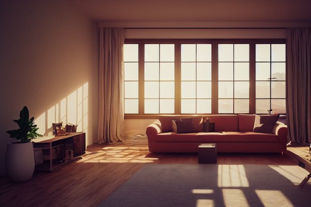 3D渲染的客厅与舒适的氛围和装饰图片下载