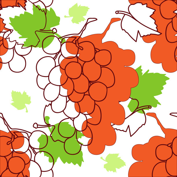 葡萄的水彩画图案。图片下载