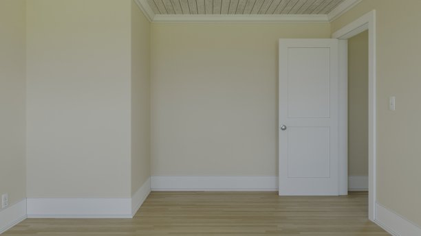 一个空的内部的3d渲染。一个没有家具的空房间的形象。图片下载
