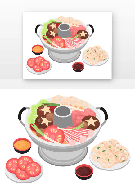 小雪火锅和食材图片下载
