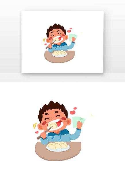 冬至节气吃饺子人物图片下载