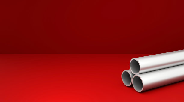 红色背景上的金属管图片下载