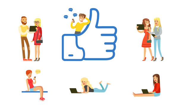 年轻人使用智能手机、笔记本电脑和图片下载