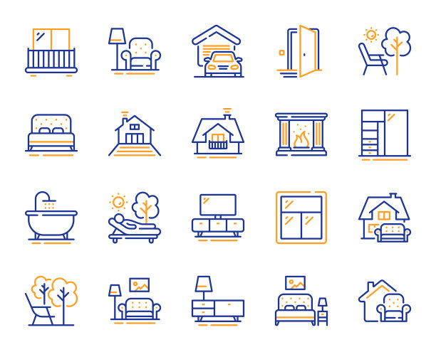 家具线条图标阳台房子阳台和图片下载