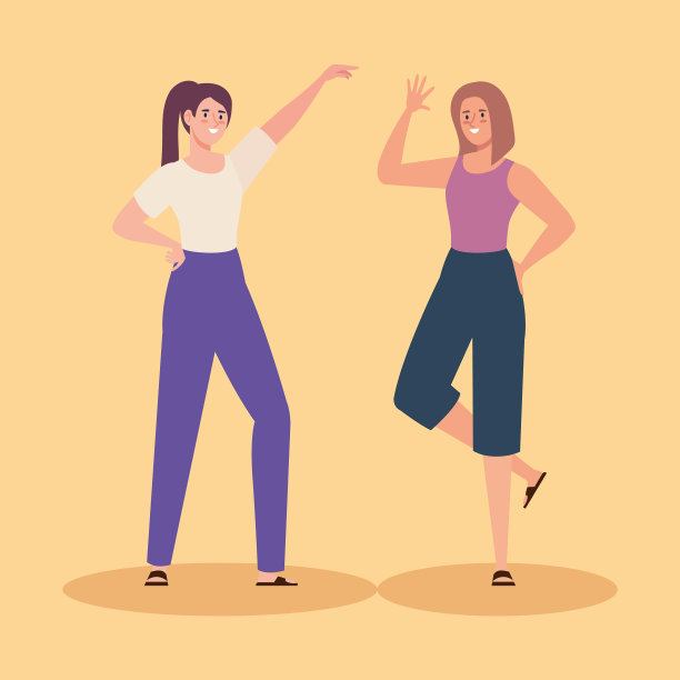 快乐的年轻女孩跳舞图片下载