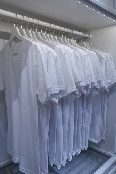 挂在衣架上的白色t恤图片下载