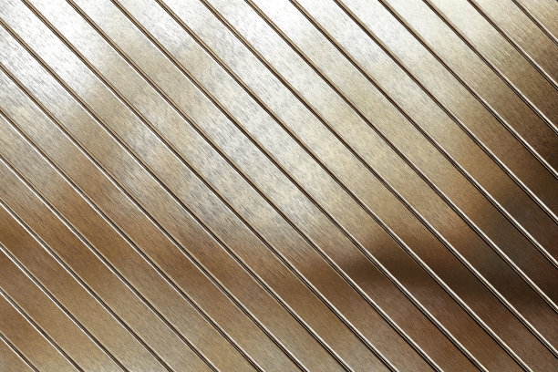 金色面板墙的纹理在对角线，抽象的背景。3 d渲染。图片下载