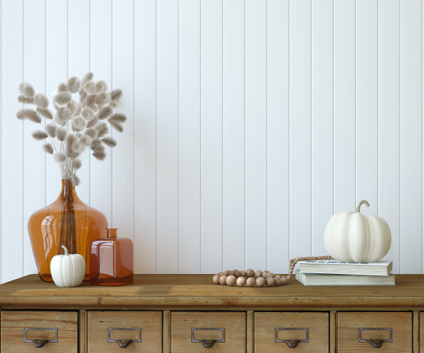 室内模型。秋天的装饰。3 d渲染。图片下载