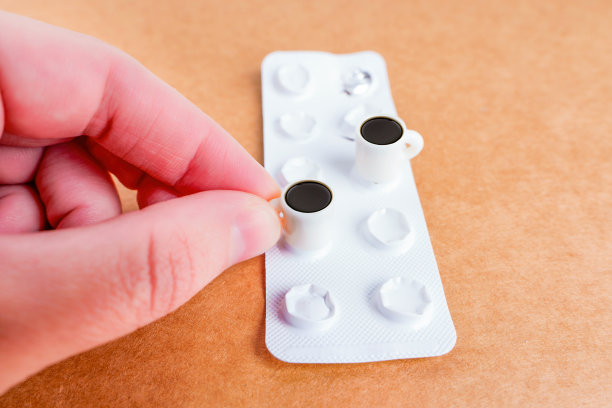 创意咖啡因药丸概念图片下载