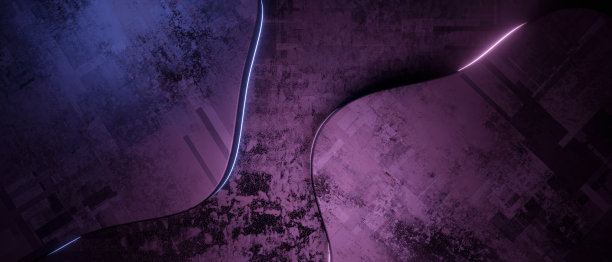 简单的紫色动态形状抽象最小背景与灯光光滑的邋遢的纹理。3D插图图片下载