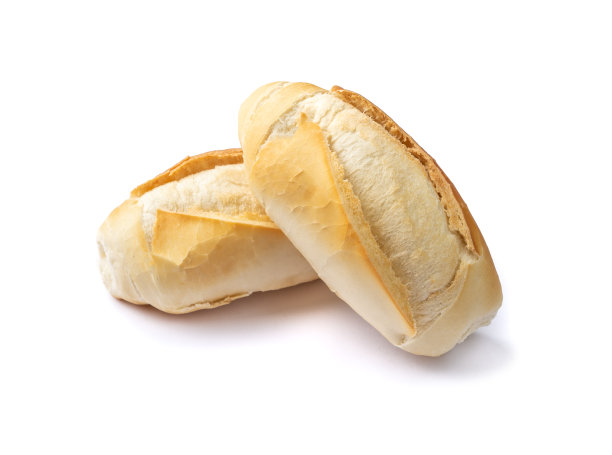 法国面包，盐面包或手枪孤立在白色背景图片下载