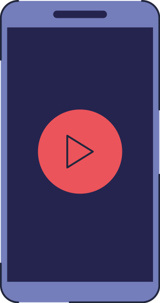 带有播放键的智能手机图片下载