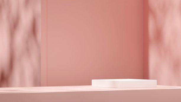 粉红色的表面和充满阴影的墙的美学拍摄。的背景图片下载