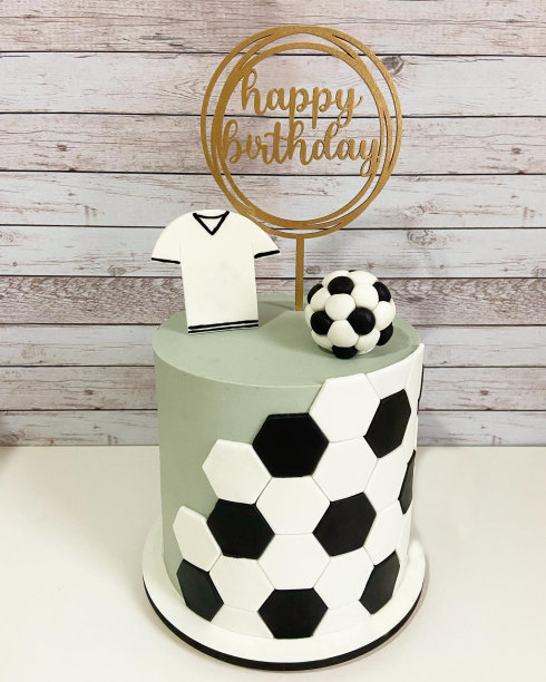 足球主题生日蛋糕，与世隔绝。图片下载