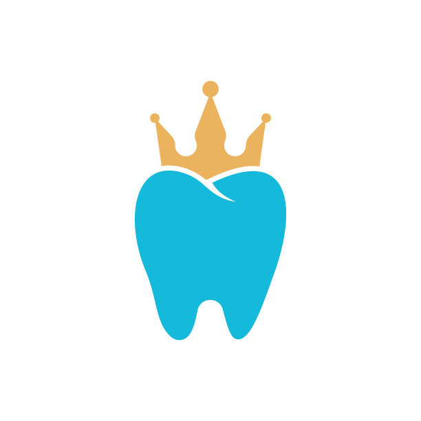 国王牙科标志设计概念矢量。图片下载