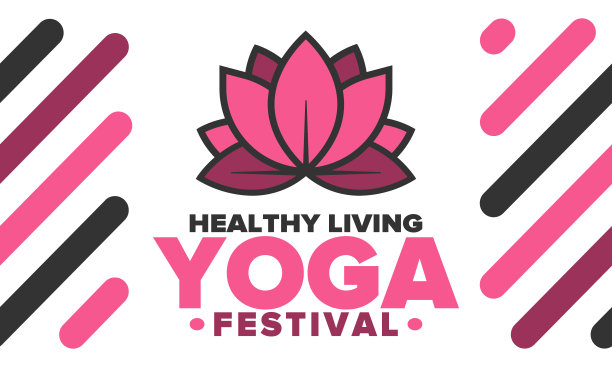 瑜伽的节日。健康的生活。一个探索自我，寻找和谐的活动。冥想，健身锻炼和身心平衡的工作。适合男女的瑜伽锻炼。莲花。向量的海报、插画图片下载