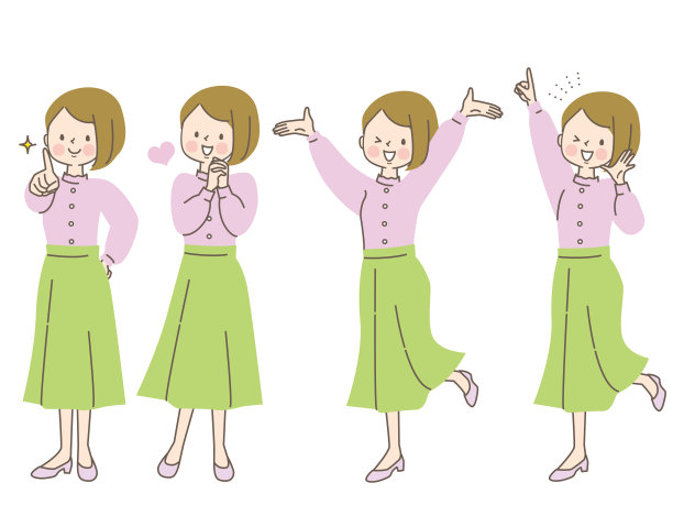 积极的面部表情一组充满活力的女性图片下载