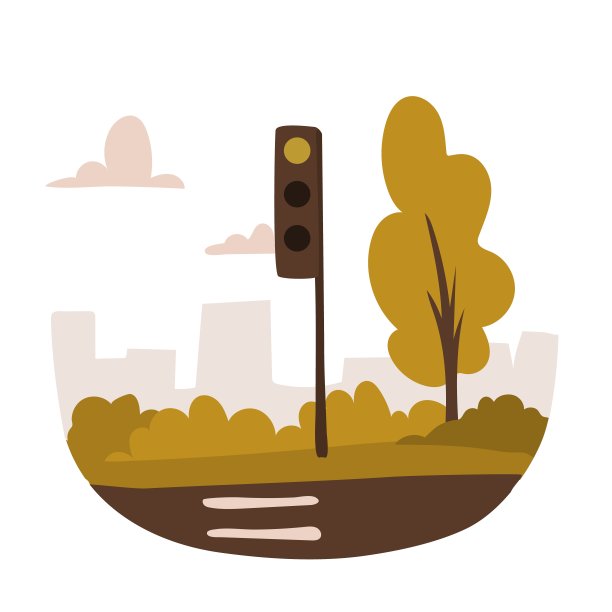 城市道路上有红绿灯图片下载