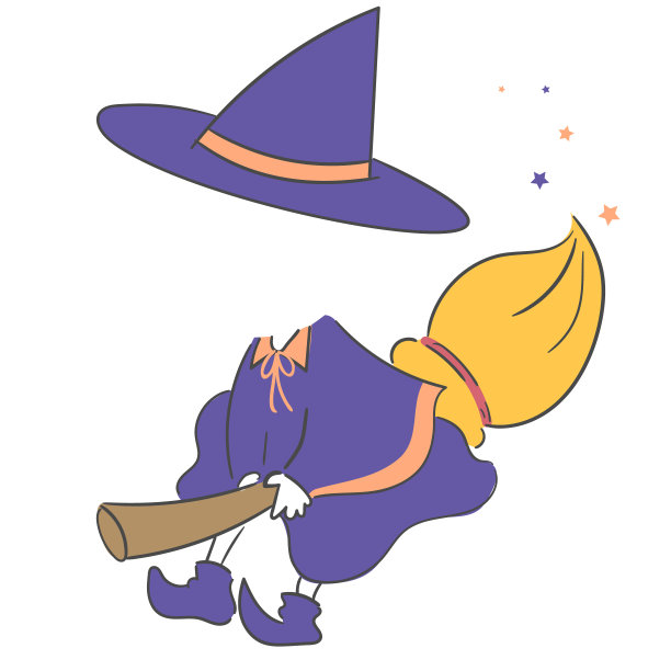 万圣节女巫服装插画面部合成图片下载