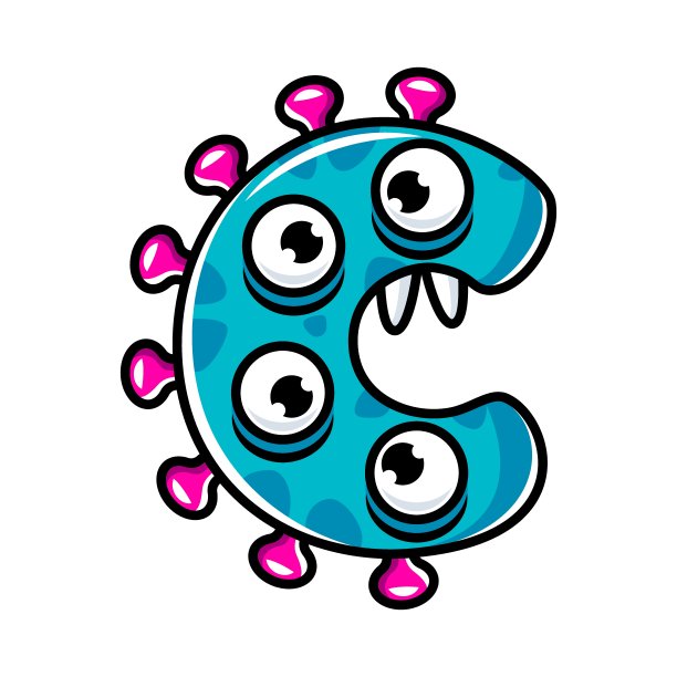 英文字母，有有趣的怪物，脸和眼睛。一套怪物切字母与英文字母。彩色卡通儿童教育与发展儿童详细彩色插图图片下载
