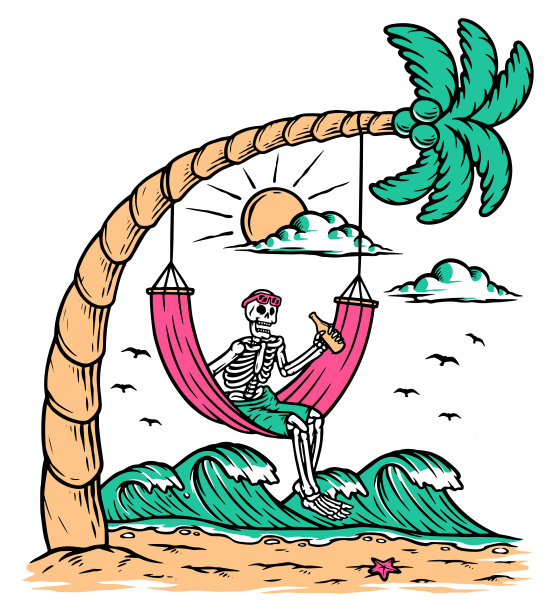 海滩上的骷髅图图片下载