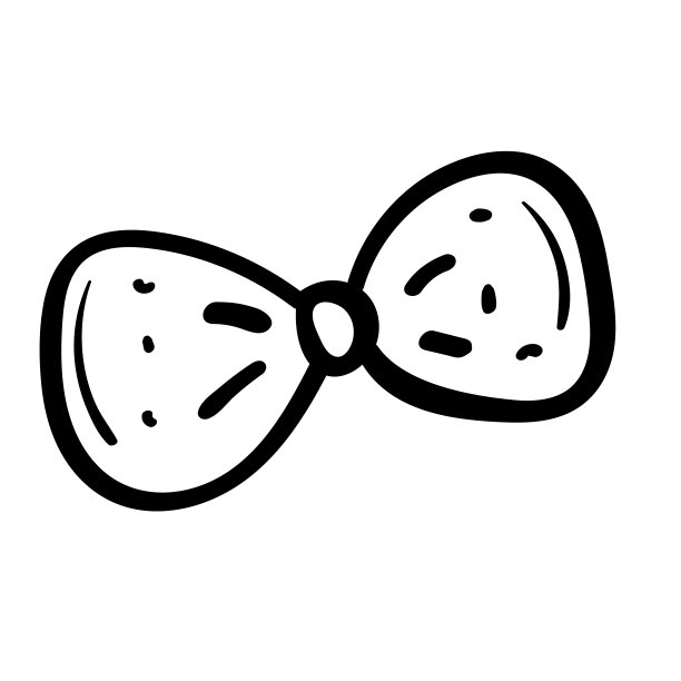 蝴蝶结矢量涂鸦插图图片下载