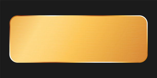 长长的金色横幅按钮与黑色背景上的金色框架图片下载