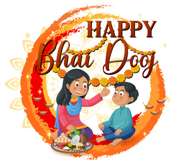 快乐Bhai Dooj海报设计图片下载
