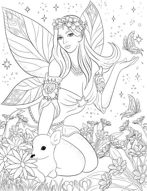 填色书美女图片下载