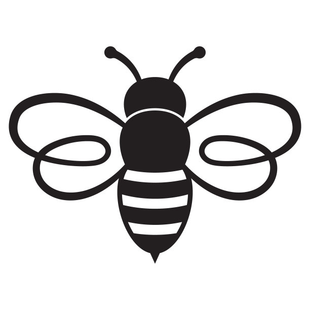 蜜蜂图标。昆虫的性格。卡通蜜蜂飞行。股票向量。矢量插图。图片下载