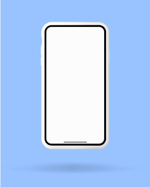 智能手机3d白屏。手机矢量孤立插图。图片下载