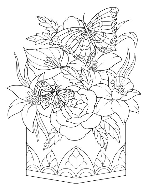 神奇蝴蝶涂色书图片下载