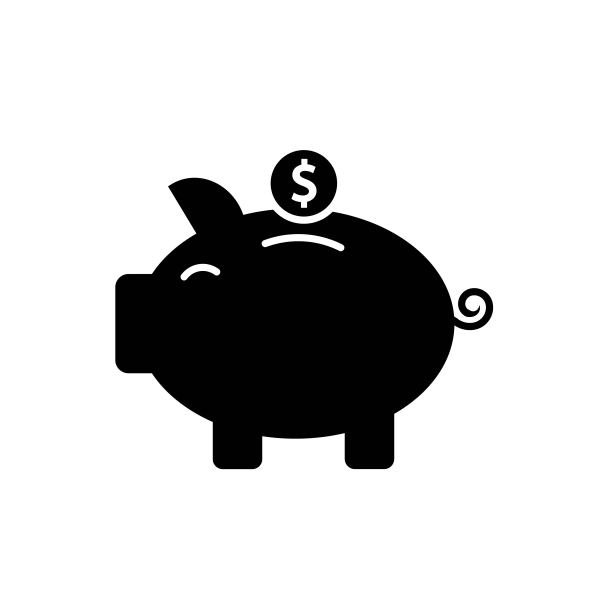 存钱罐和美元硬币图标细线为网络和移动，现代简约的平面设计。矢量深灰色图标上的浅灰色背景。图片下载