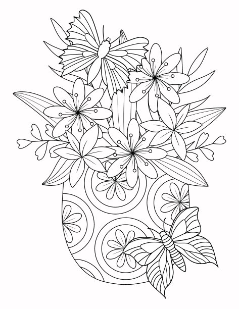 神奇蝴蝶涂色书图片下载