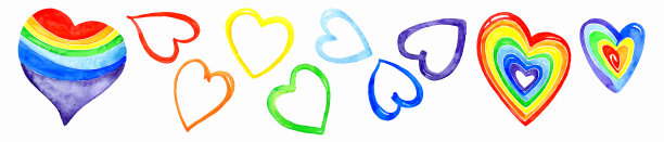 彩虹水彩插图图片下载