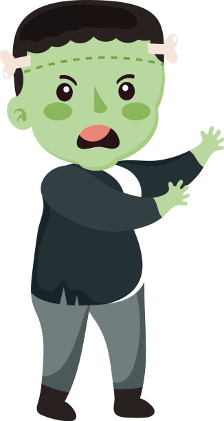 穿着弗兰肯斯坦服装的男孩图片下载