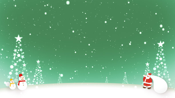 圣诞老人和雪人站在雪地里图片下载